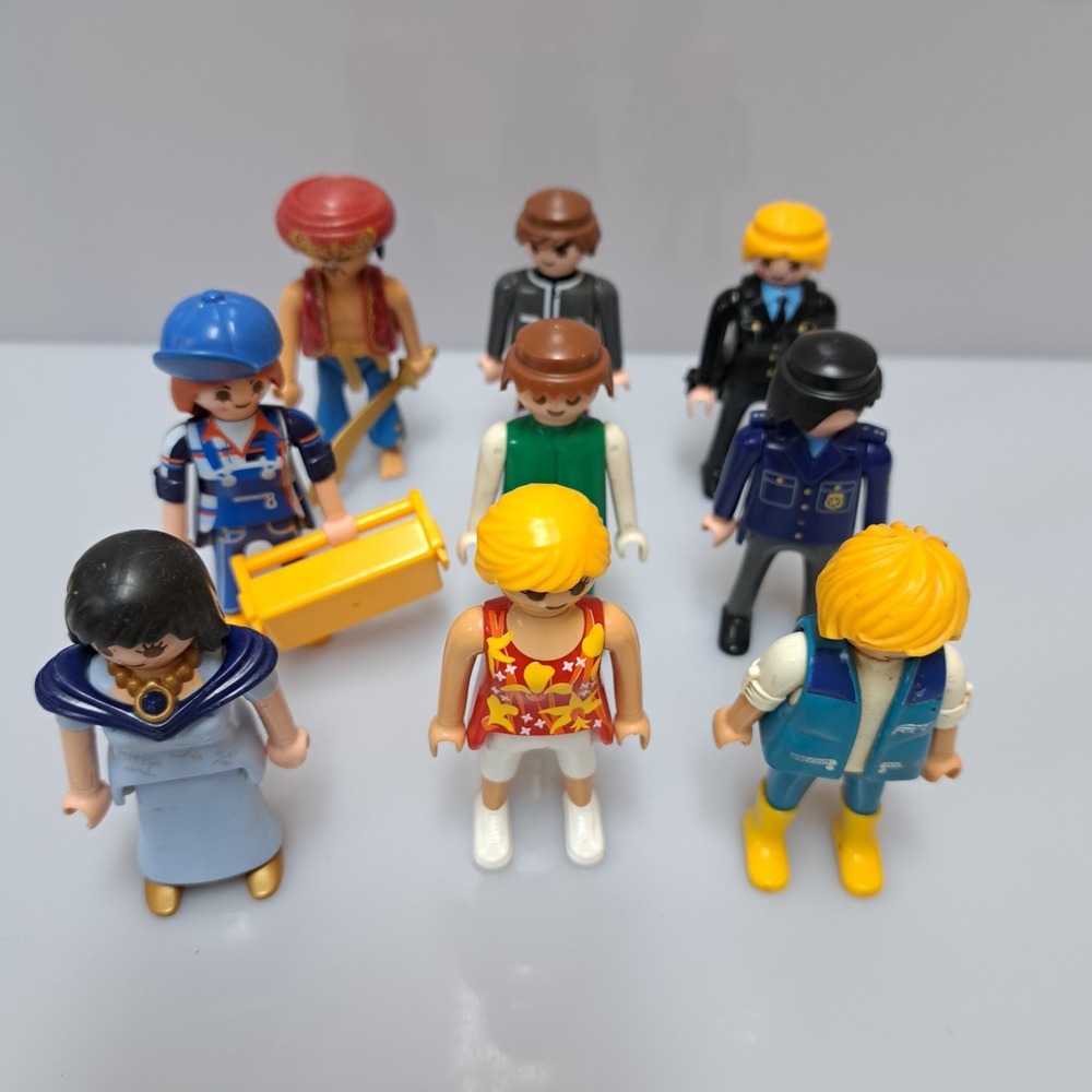 Playmobil Figure Lot Of 9 Aladdin Carpenter Police Woman Princess Etc